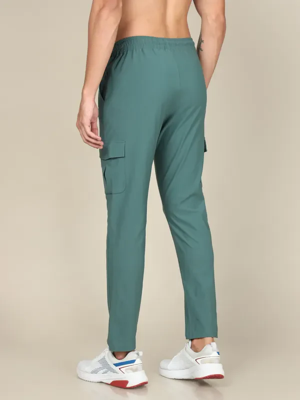 Men Solid Relax Fit Cargo Trackpants with DURACOOL+ - Image 4