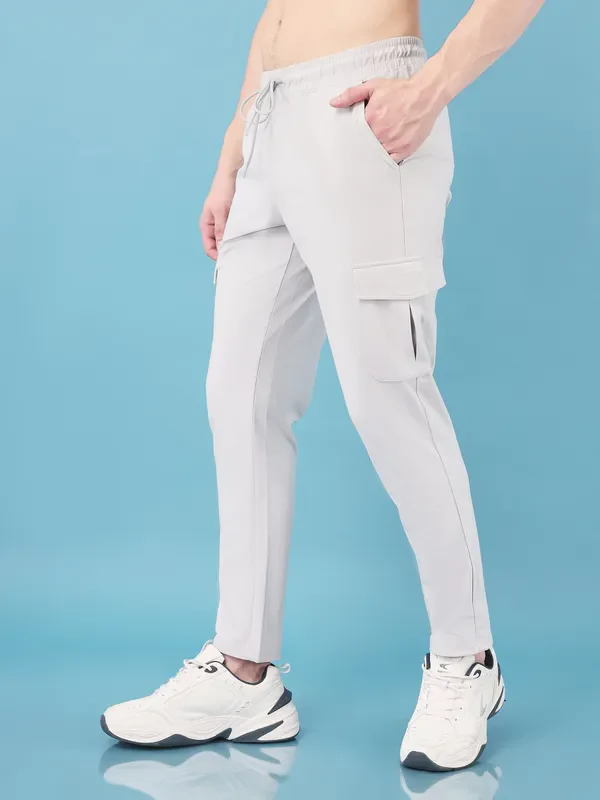 Men Solid Relax Fit Cargo Trackpants with DURACOOL+ - Image 3