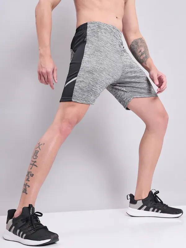 Men Melange Slim Fit Shorts with TECHNO DRY - Image 6