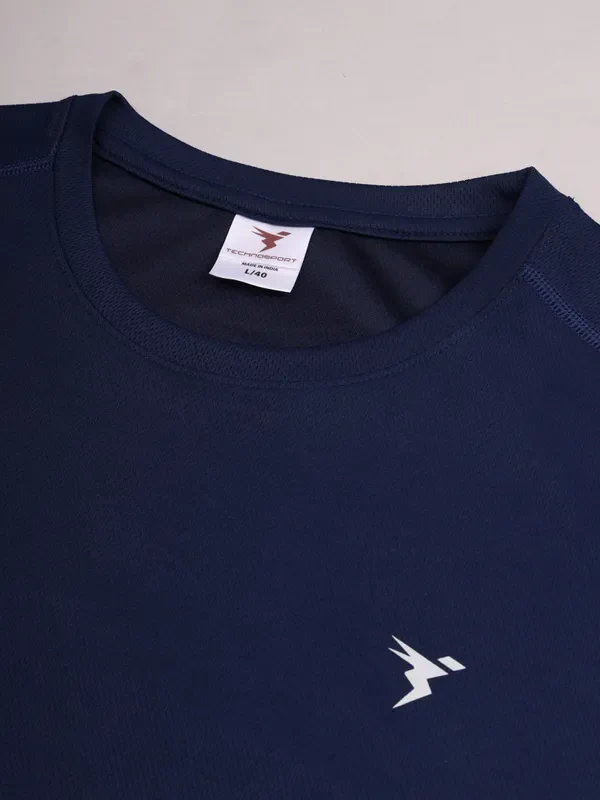 Men Solid Slim Fit Crew Neck T-shirt with TECHNO COOL+ - Image 8