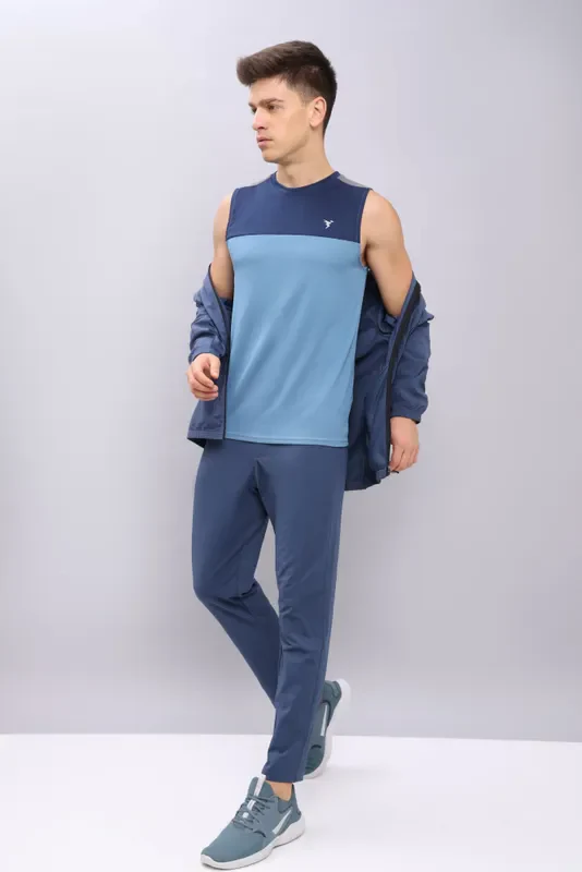 Men Colorblock Slim Fit Crew Neck Innerwear Vest with TECHNO COOL+ - Image 2