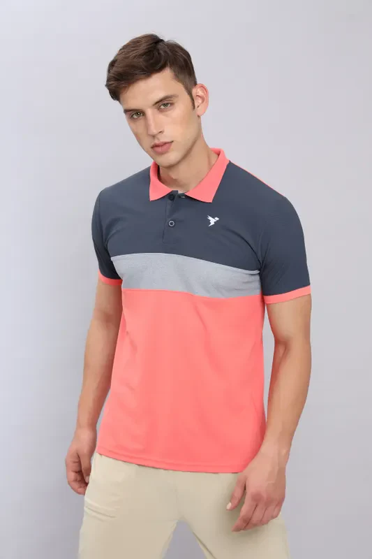 Men Colorblock Slim Fit Polo T-shirt with MATPIQ - Image 6