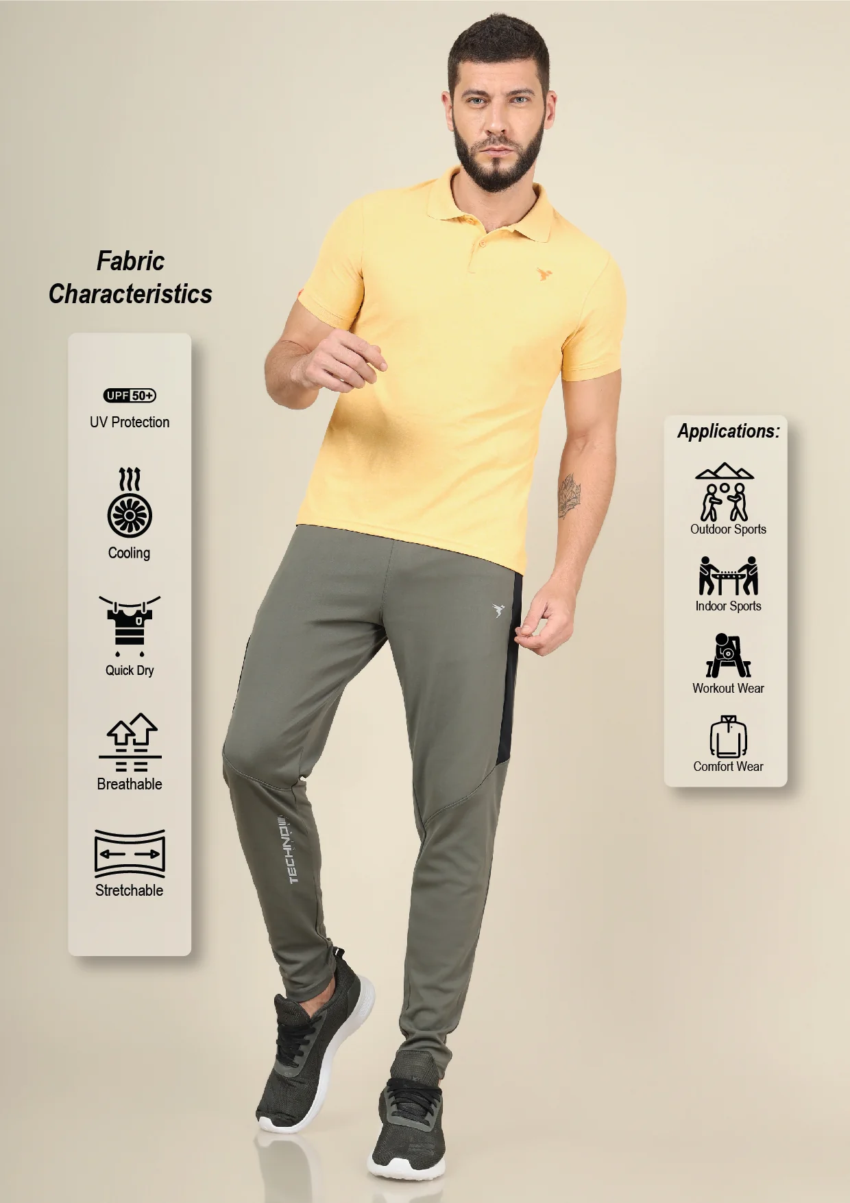 Men Solid Slim Fit Polo T-shirt with MATPIQ - Image 5