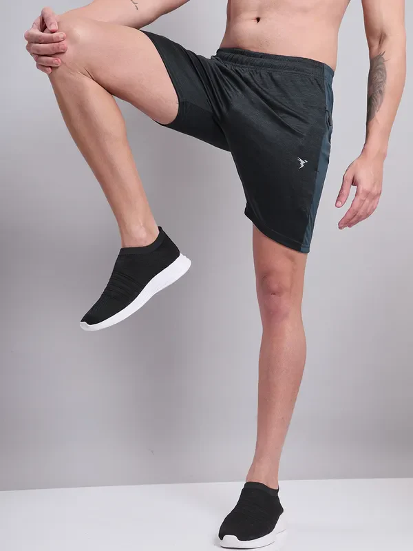 Men Melange Slim Fit Shorts with TECHNO DRY - Image 11