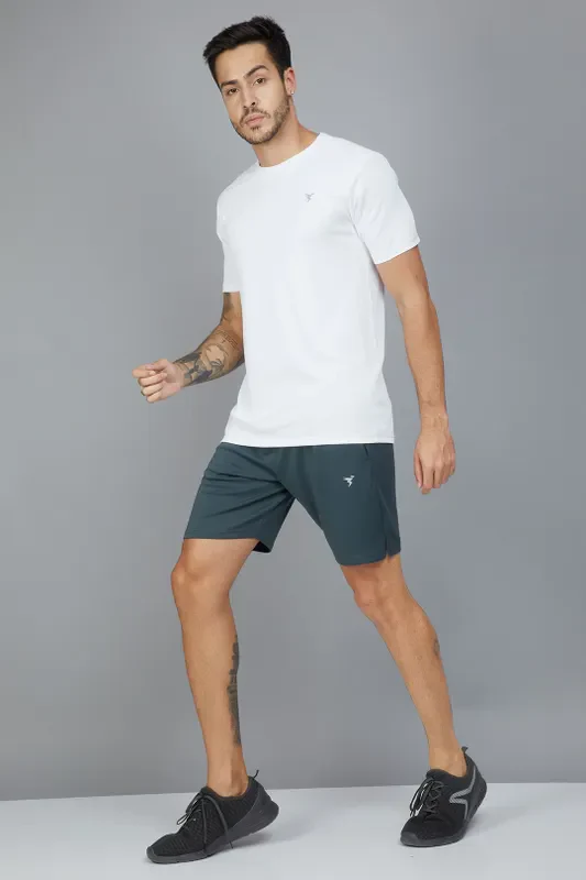 Men Solid Slim Fit Shorts with TECHNO DRY - Image 2