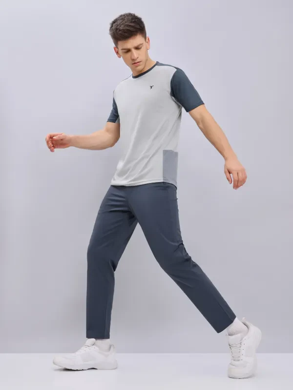Men Solid Relax Fit Trackpants with ELASTO PLUS - Image 2