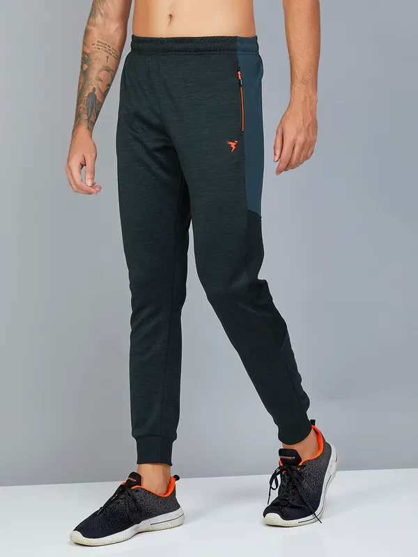 Men Melange Slim Fit Trackpants with TECHNO DRY - Image 5