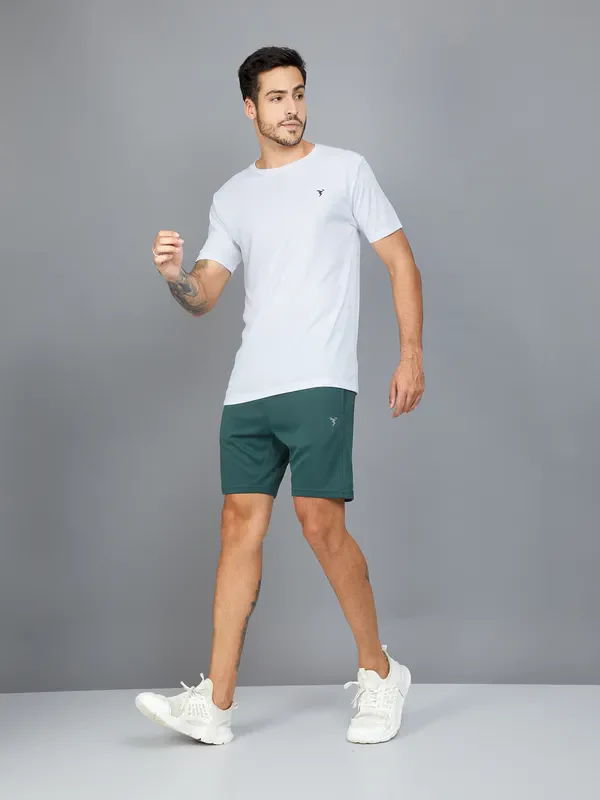 Men Solid Slim Fit Shorts with TECHNO DRY - Image 2