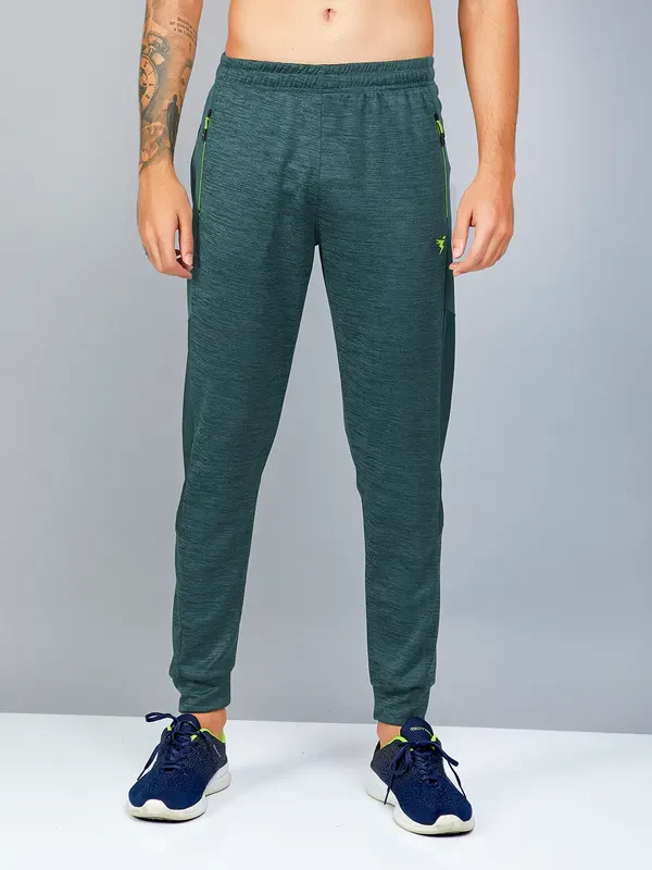 Men Melange Slim Fit Trackpants with TECHNO DRY - Image 3