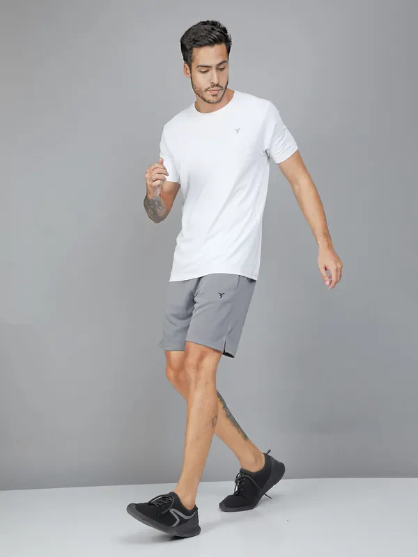 Men Solid Slim Fit Shorts with TECHNO DRY - Image 2