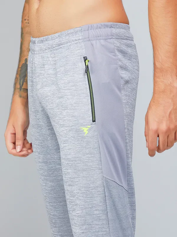 Men Melange Slim Fit Trackpants with TECHNO DRY - Image 5