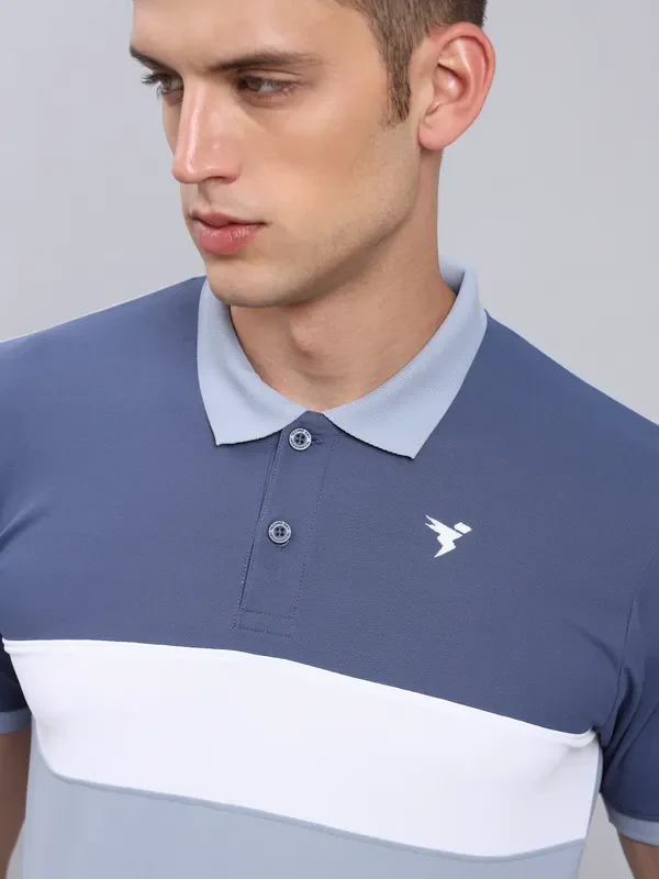Men Colorblock Slim Fit Polo T-shirt with MATPIQ - Image 5