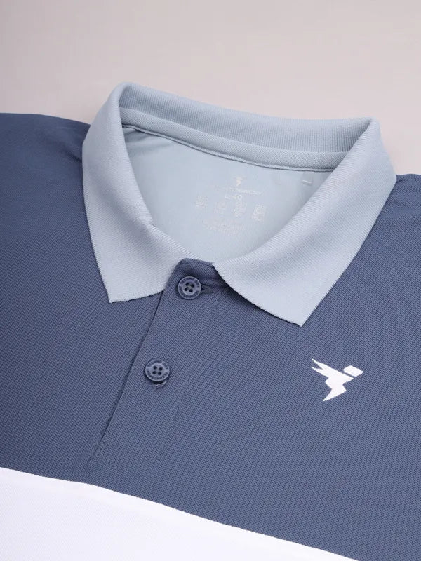 Men Colorblock Slim Fit Polo T-shirt with MATPIQ - Image 8