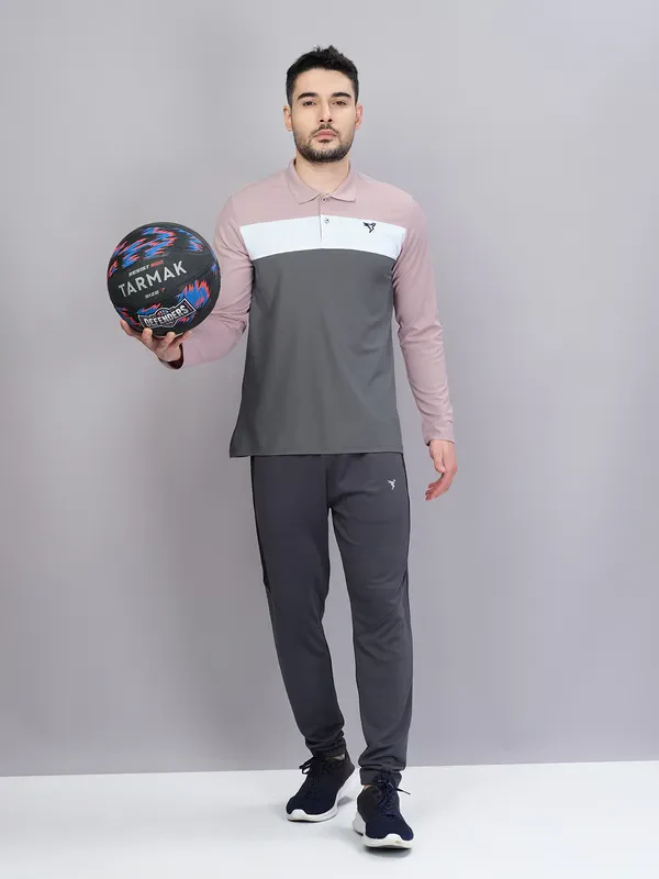 Men Colorblock Slim Fit Polo T-shirt with MATPIQ - Image 2