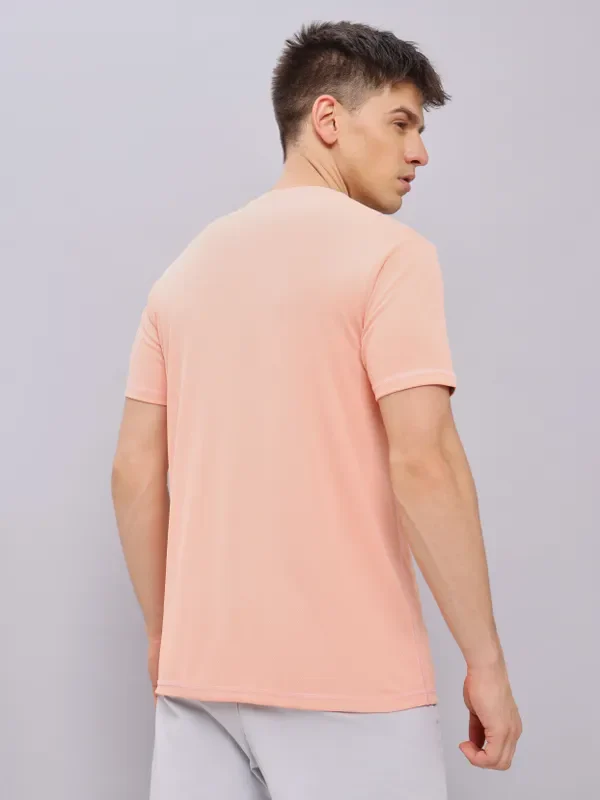 Men Solid Slim Fit Crew Neck T-shirt with TECHNO COOL+ - Image 3