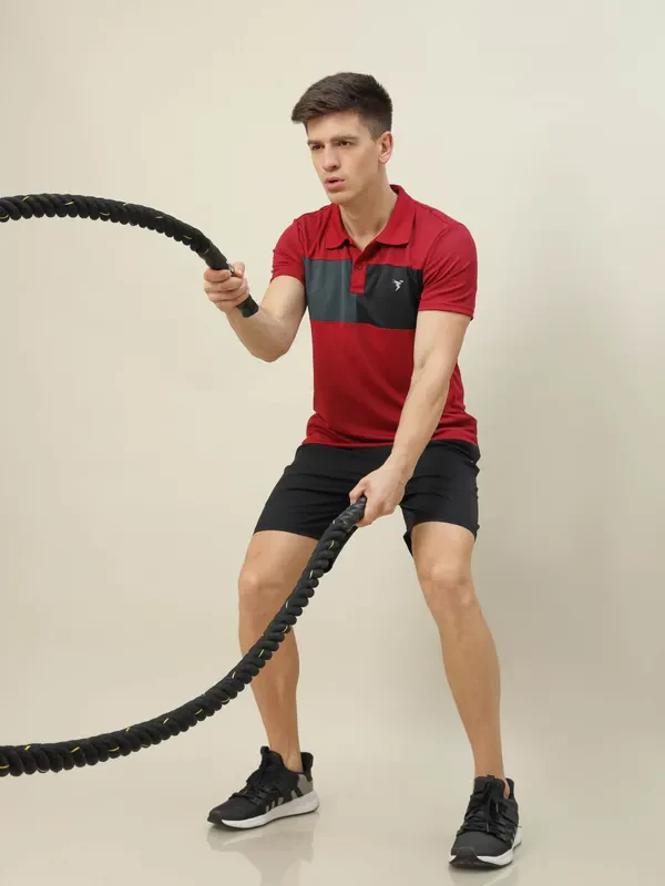 Men Colorblock Slim Fit Polo T-shirt with TECHNO COOL+ - Image 2