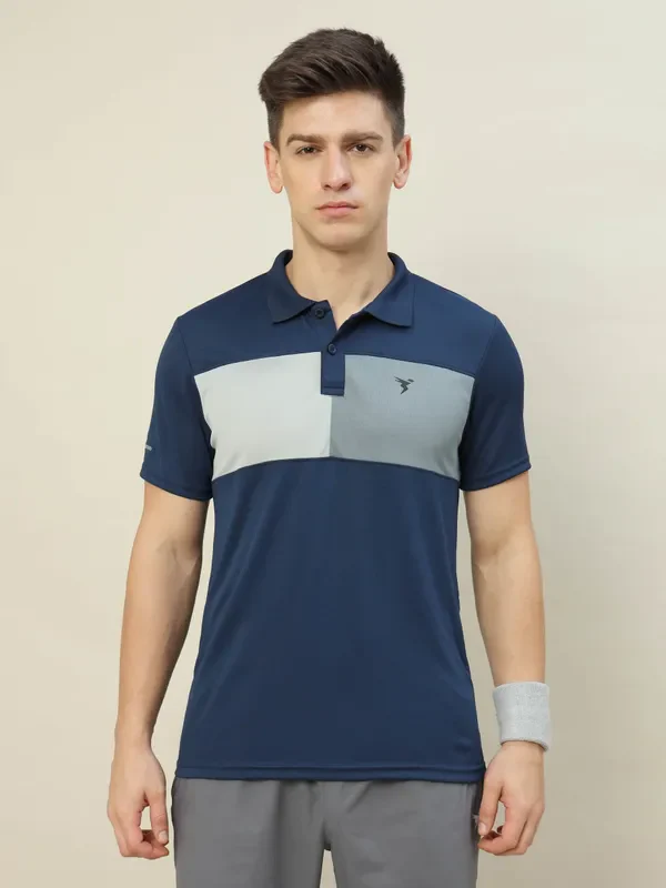 Men Colorblock Slim Fit Polo T-shirt with TECHNO COOL+ - Image 4