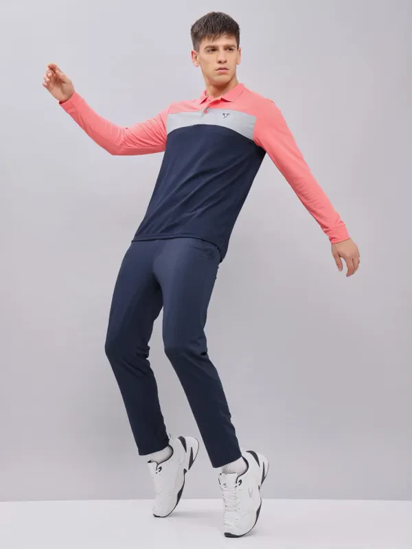 Men Colorblock Slim Fit Polo T-shirt with MATPIQ - Image 2