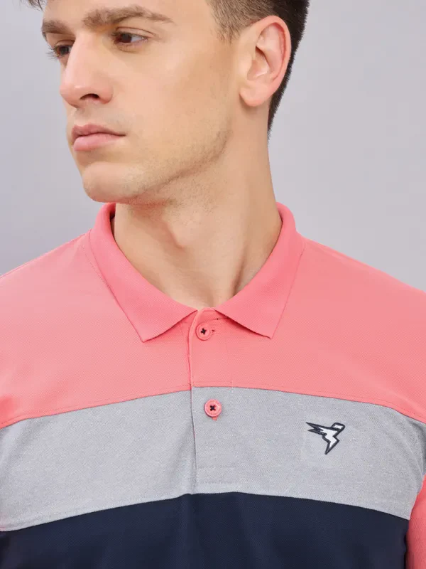 Men Colorblock Slim Fit Polo T-shirt with MATPIQ - Image 4