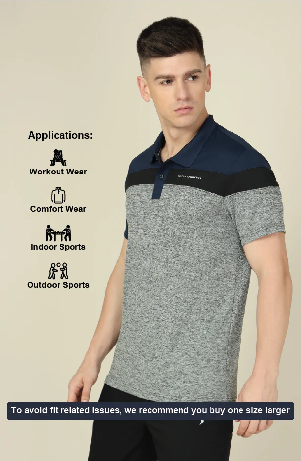 Men Colorblock Slim Fit Polo T-shirt with DOUBLE COOL - Image 5