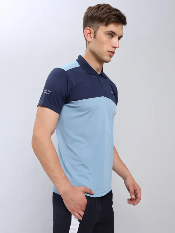 Men Colorblock Slim Fit Polo T-shirt with TECHNO COOL+ - Image 3