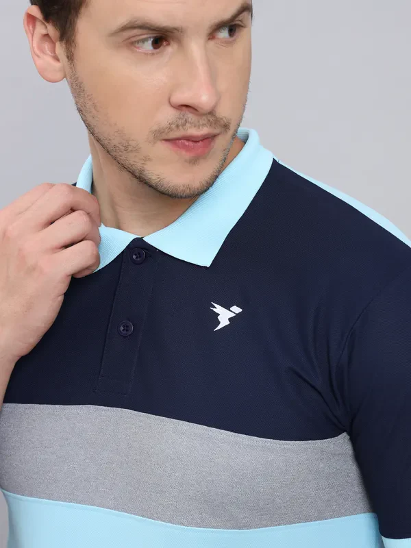 Men Colorblock Slim Fit Polo T-shirt with MATPIQ - Image 5