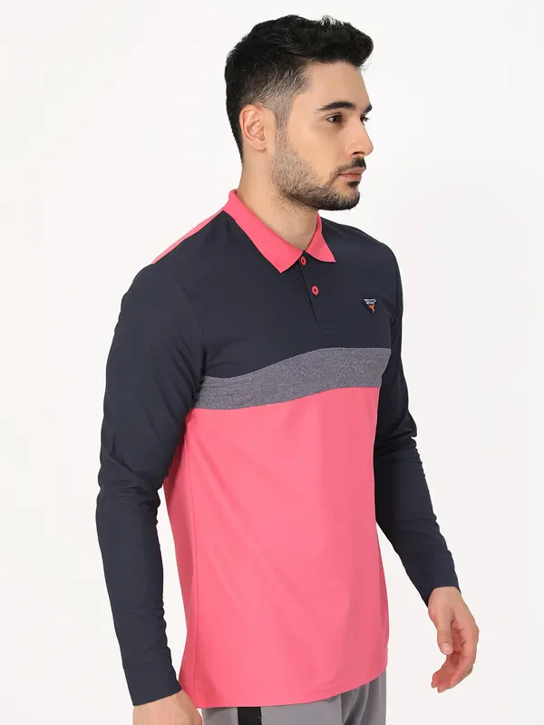 Men Colorblock Slim Fit Polo T-shirt with MATPIQ - Image 2