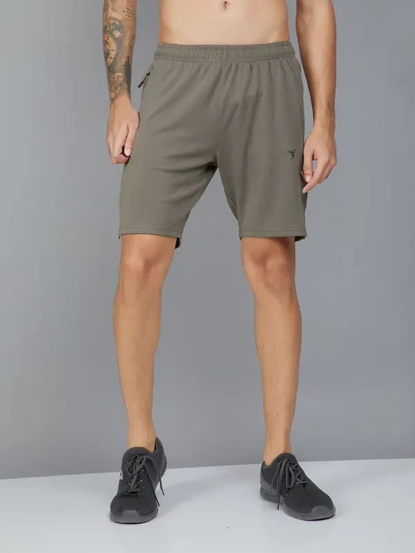 Men Solid Slim Fit Shorts with TECHNO DRY - Image 3