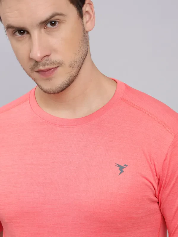 Men Solid Slim Fit Crew Neck T-shirt with DOUBLE COOL - Image 6