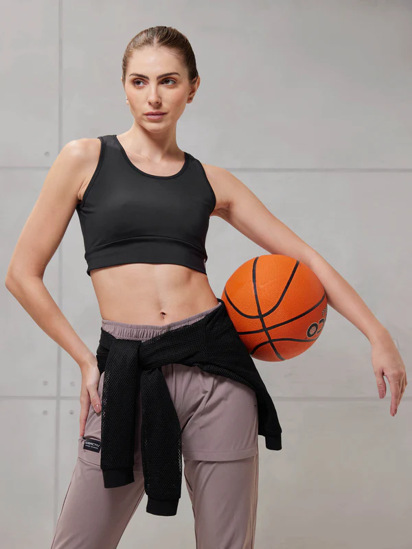 Women Solid Slim Fit Scoop Neck Sports Bra with ELASTO PLUS - Image 2