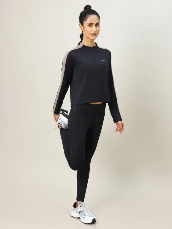 Women Colorblock Slim Fit Crew Neck Pullover with ELASTO PLUS - Image 3