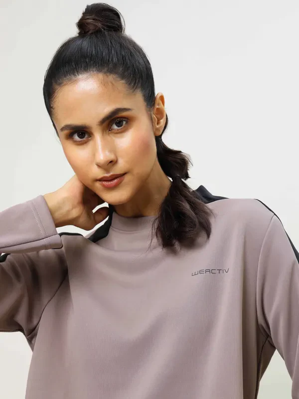 Women Colorblock Slim Fit Crew Neck Pullover with ELASTO PLUS - Image 4