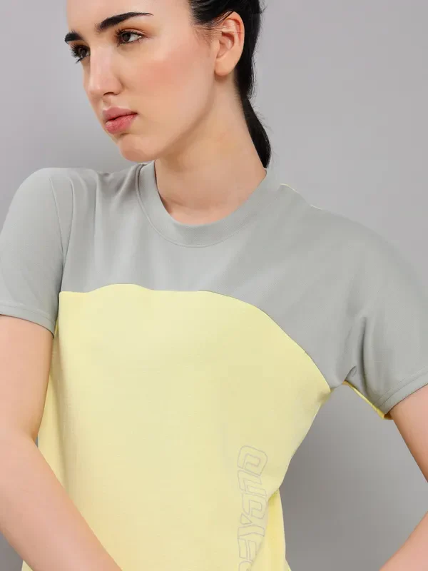 Women Colorblock Slim Fit Crew Neck T-shirt with TECHNO COOL+ - Image 6