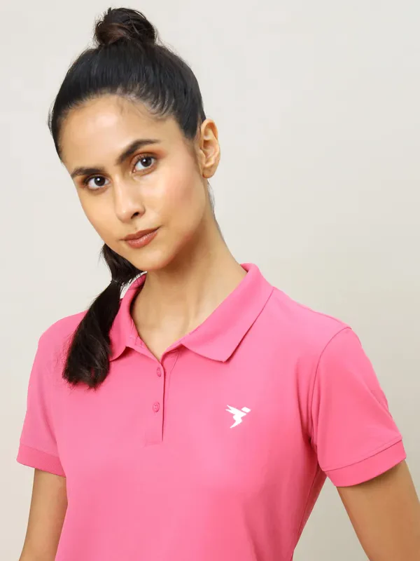 Women Solid Slim Fit Polo T-shirt with MATPIQ - Image 6