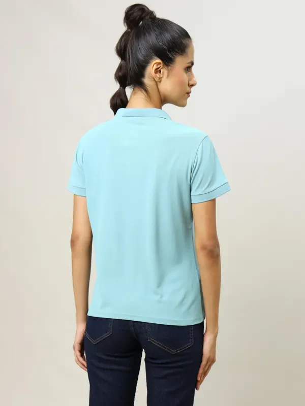 Women Solid Slim Fit Polo T-shirt with MATPIQ - Image 2