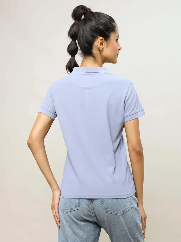 Women Solid Slim Fit Polo T-shirt with MATPIQ - Image 3