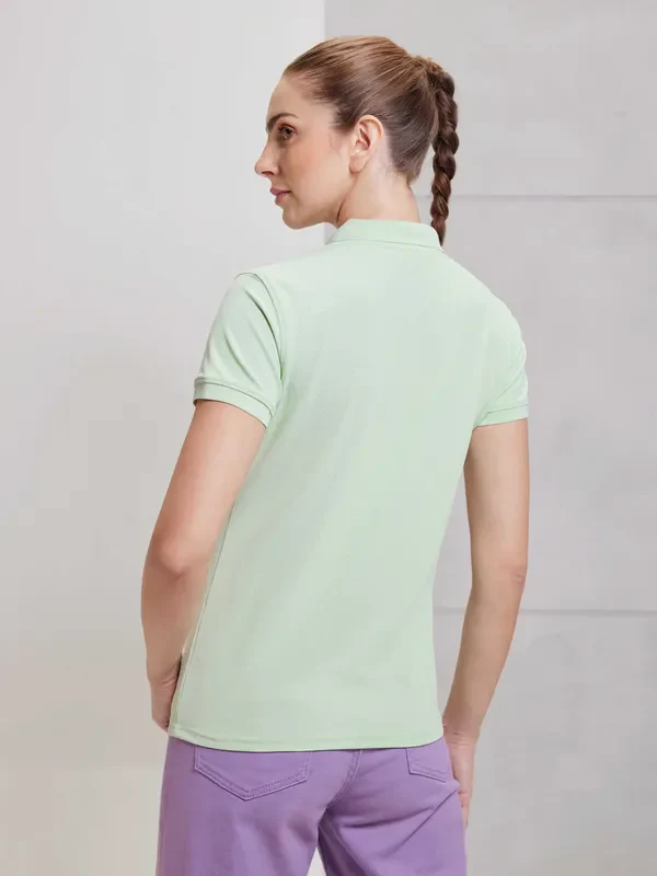 Women Solid Slim Fit Polo T-shirt with MATPIQ - Image 2
