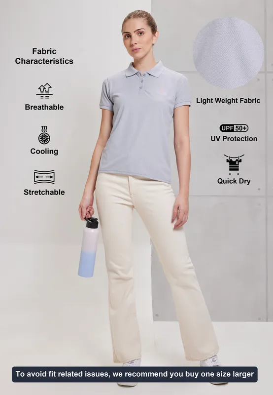 Women Solid Slim Fit Polo T-shirt with MATPIQ - Image 6