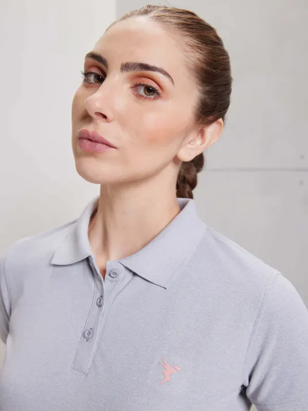 Women Solid Slim Fit Polo T-shirt with MATPIQ - Image 8