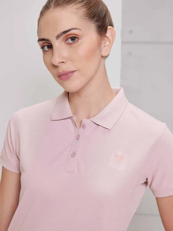 Women Solid Slim Fit Polo T-shirt with MATPIQ - Image 6