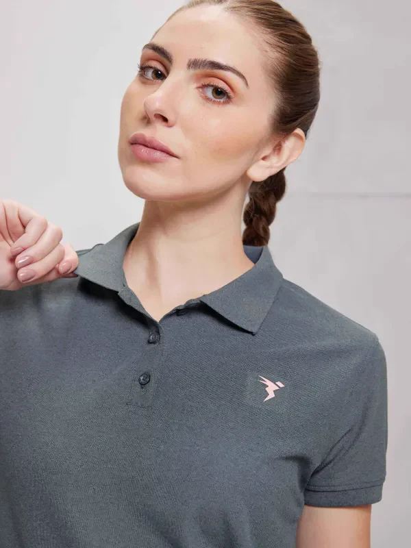 Women Solid Slim Fit Polo T-shirt with MATPIQ - Image 6