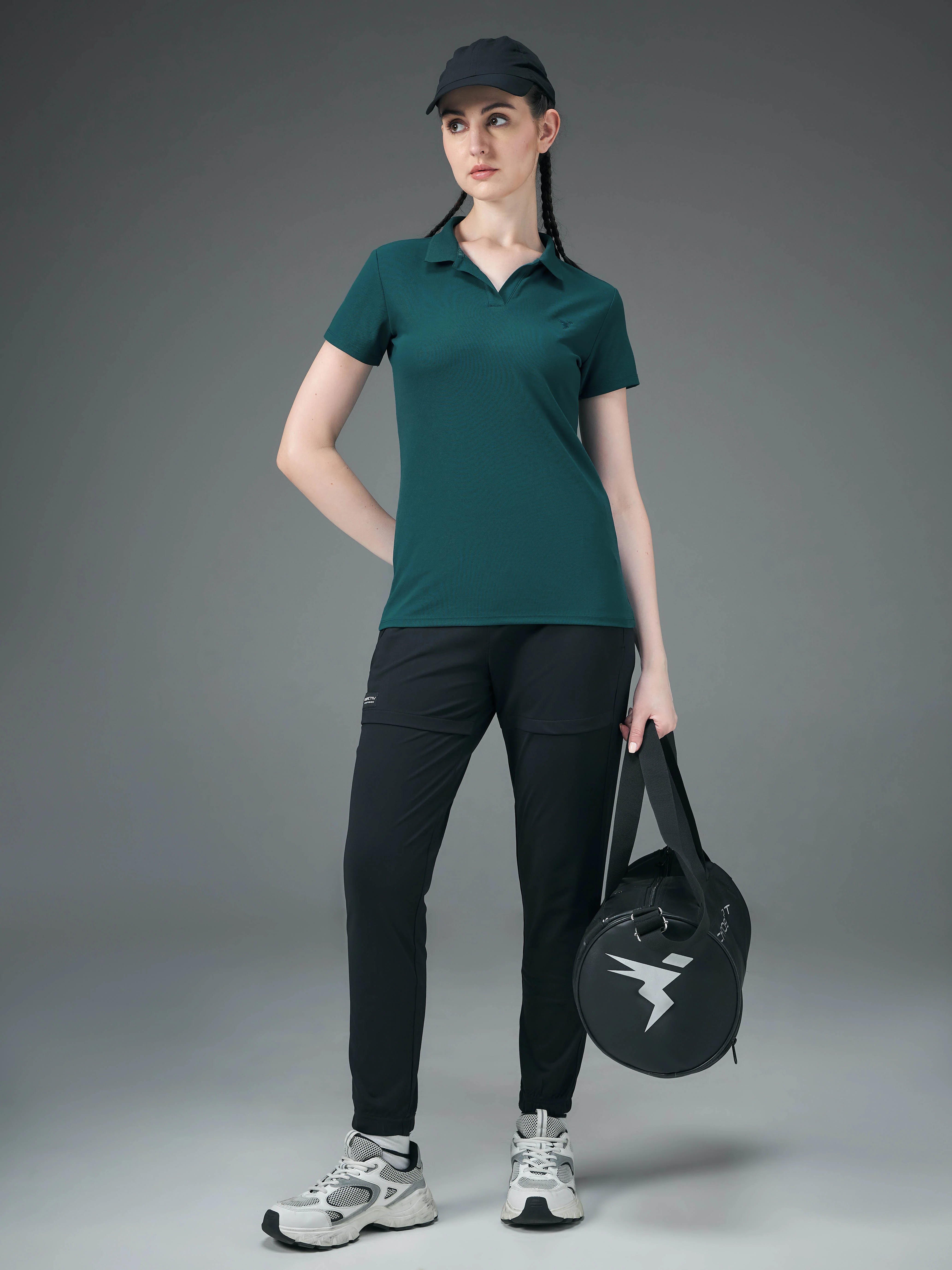 Women Solid Slim Fit Polo T-shirt with MATPIQ - Image 5