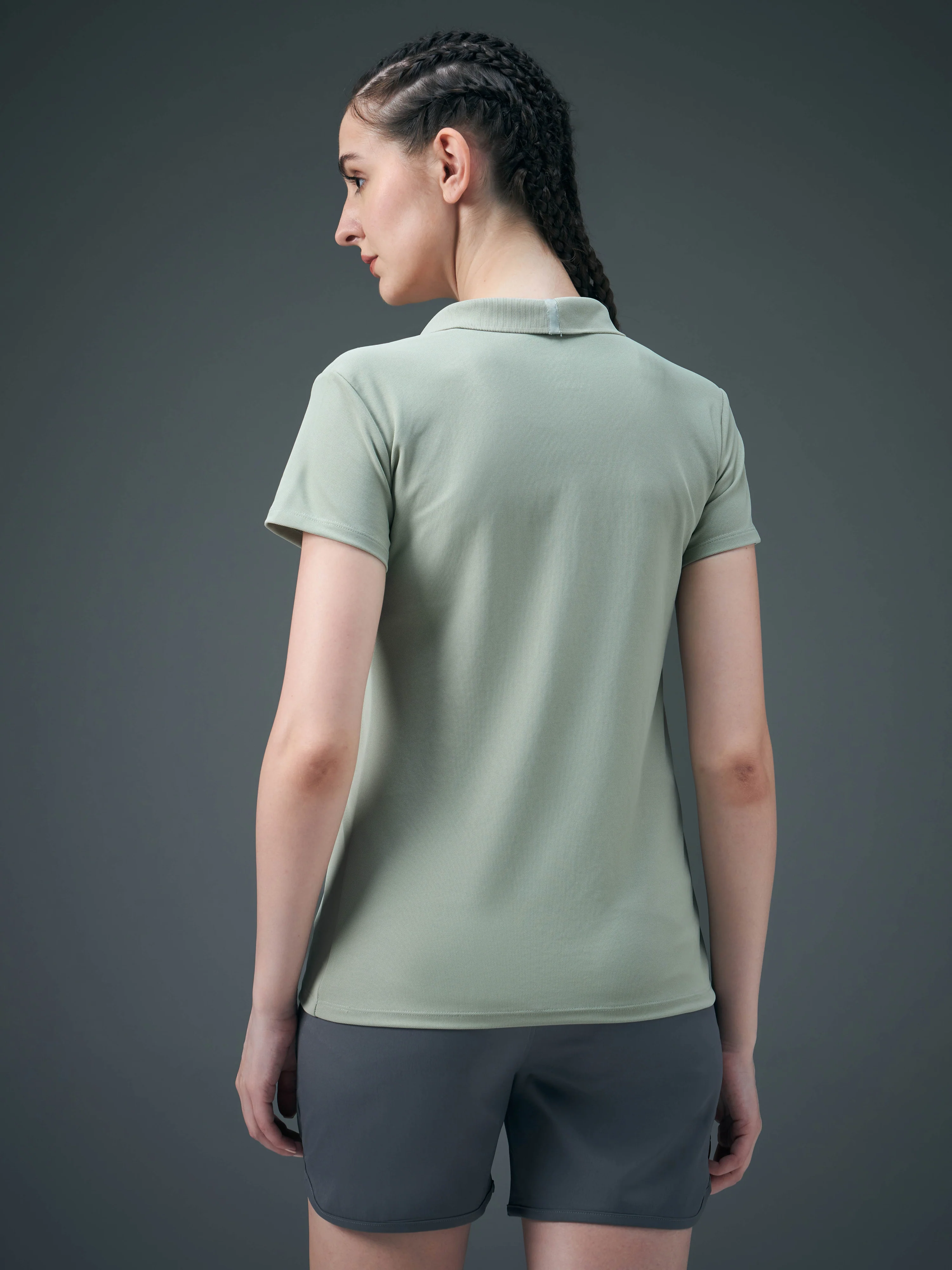 Women Solid Slim Fit Polo T-shirt with MATPIQ - Image 3