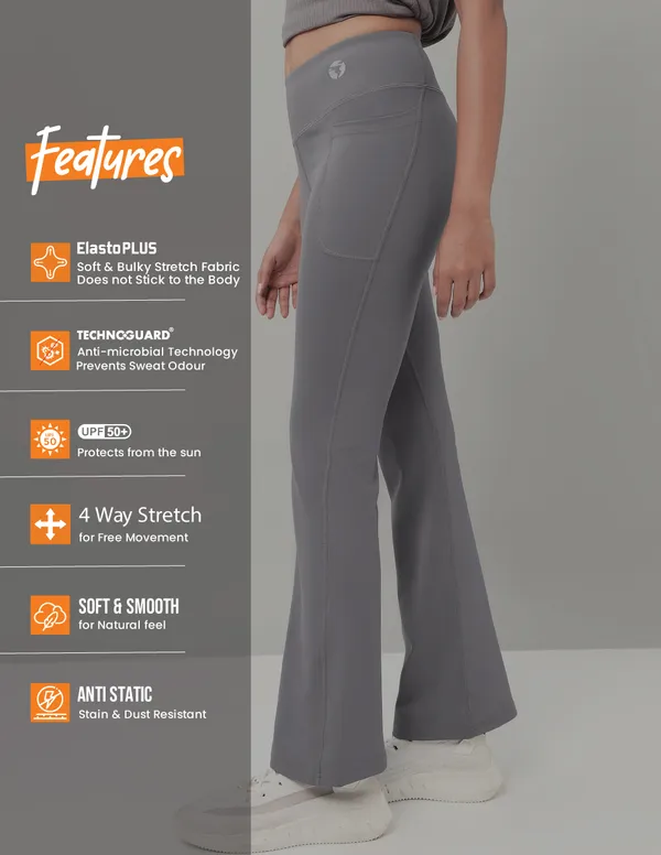 Women Solid Fit & Flare Pants with ELASTO PLUS - Image 5