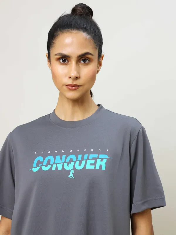Women Printed Boxy Fit Crew Neck T-shirt with TECHNO COOL+ - Image 6