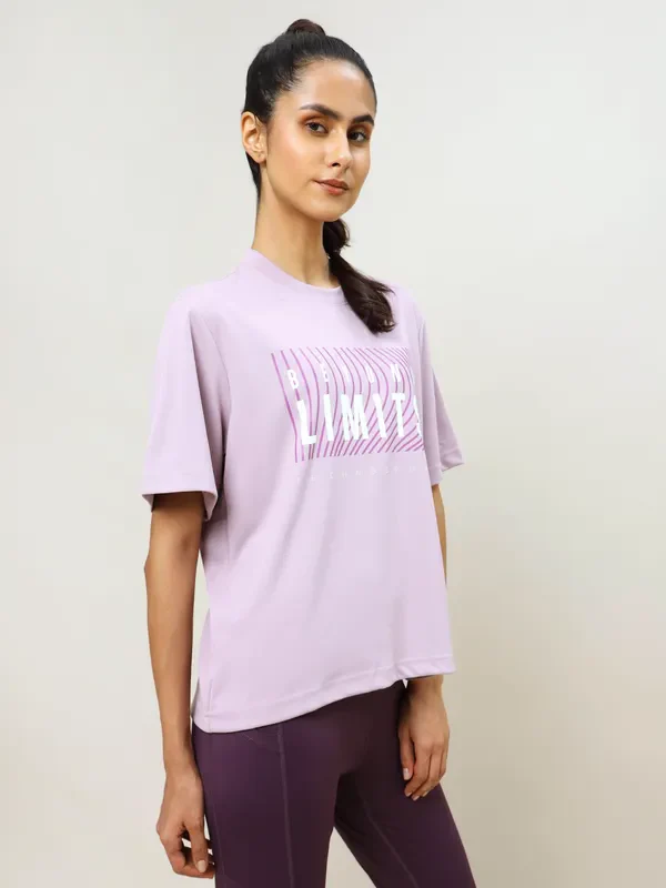 Women Printed Boxy Fit Crew Neck T-shirt with TECHNO COOL+ - Image 5