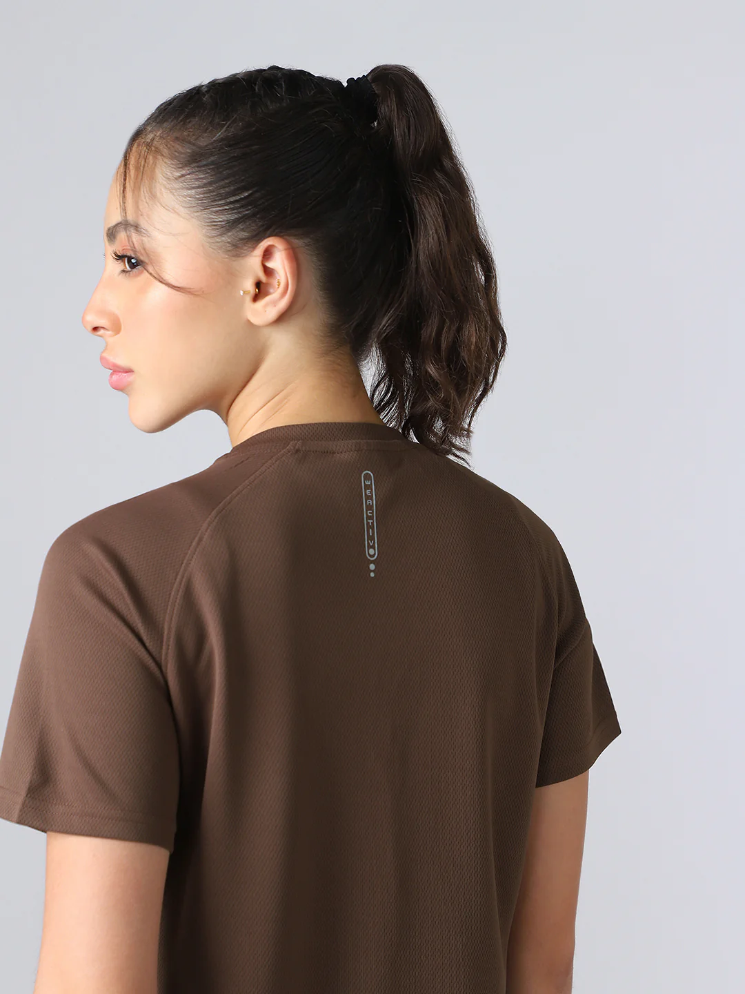 Women Abstract Print Slim Fit Crew Neck T-shirt with TECHNO COOL+ - Image 8