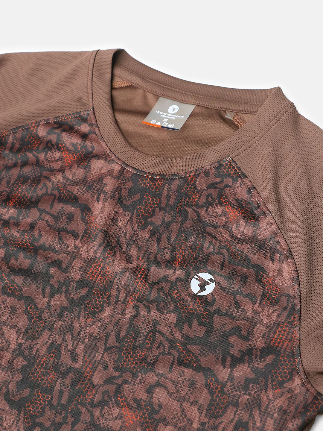 Women Abstract Print Slim Fit Crew Neck T-shirt with TECHNO COOL+ - Image 9