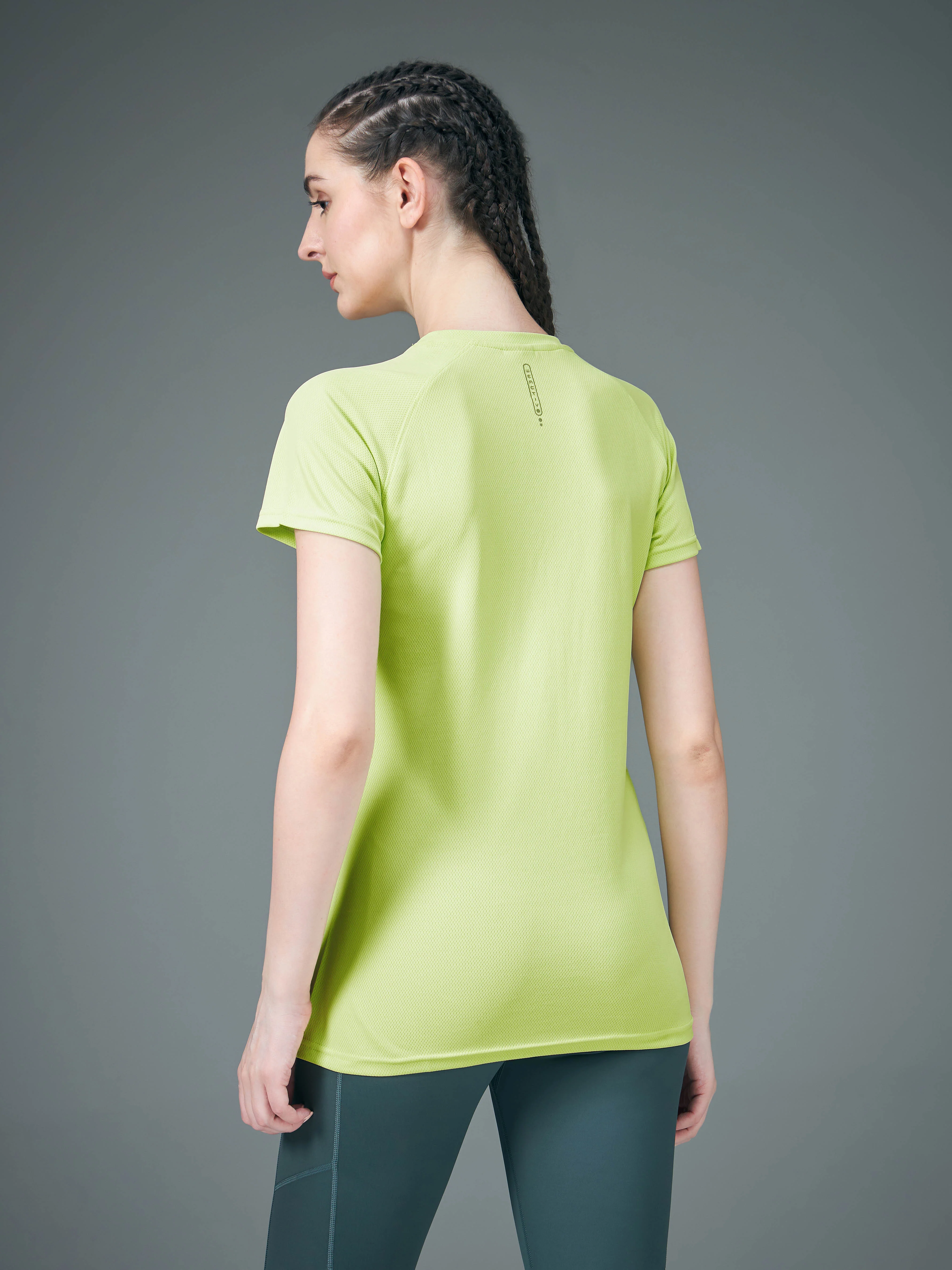 Women Abstract Print Slim Fit Crew Neck T-shirt with TECHNO COOL+ - Image 3