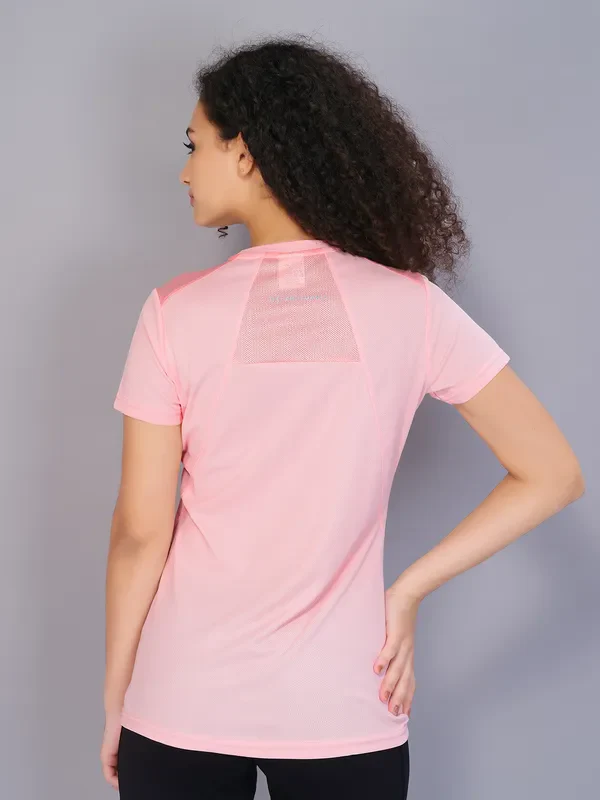 Women Solid Slim Fit Crew Neck T-shirt with TECHNO COOL - Image 2